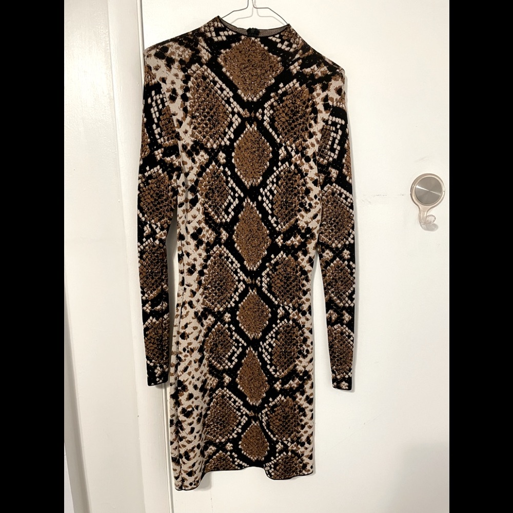 Zara Sweater Knit Snake Print Dress